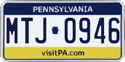 PA license plate MTJ0946