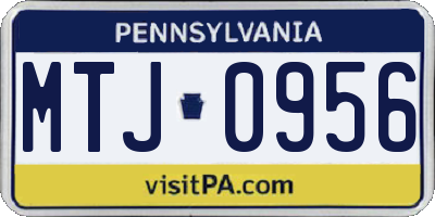 PA license plate MTJ0956
