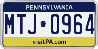 PA license plate MTJ0964