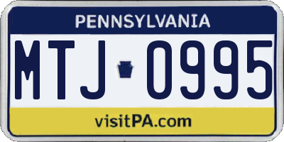 PA license plate MTJ0995