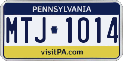 PA license plate MTJ1014