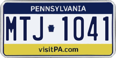 PA license plate MTJ1041