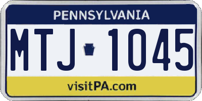 PA license plate MTJ1045