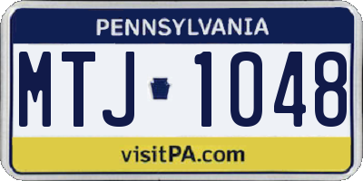 PA license plate MTJ1048