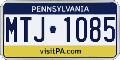 PA license plate MTJ1085