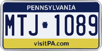 PA license plate MTJ1089