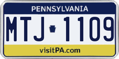 PA license plate MTJ1109