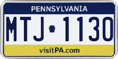 PA license plate MTJ1130