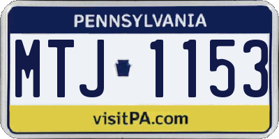 PA license plate MTJ1153