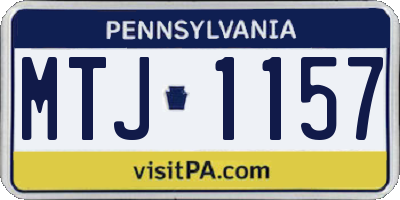 PA license plate MTJ1157