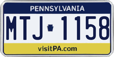 PA license plate MTJ1158