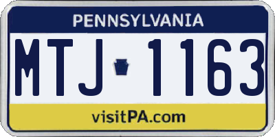 PA license plate MTJ1163
