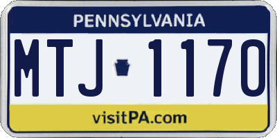 PA license plate MTJ1170