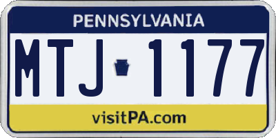 PA license plate MTJ1177