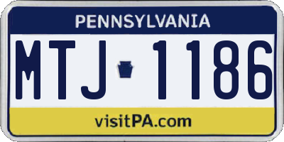 PA license plate MTJ1186