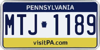 PA license plate MTJ1189