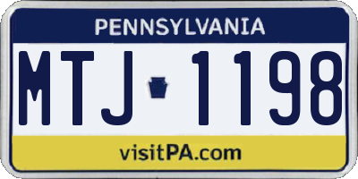 PA license plate MTJ1198