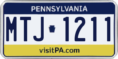 PA license plate MTJ1211