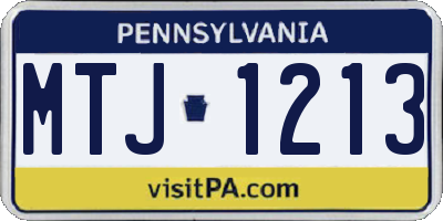 PA license plate MTJ1213