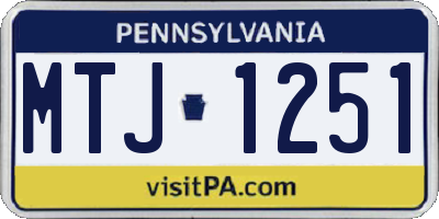 PA license plate MTJ1251