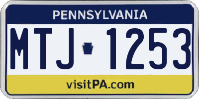 PA license plate MTJ1253