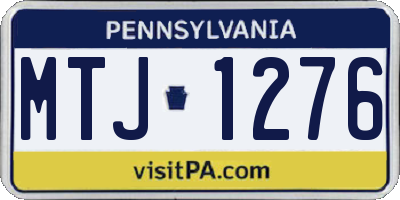 PA license plate MTJ1276