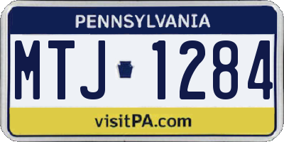 PA license plate MTJ1284
