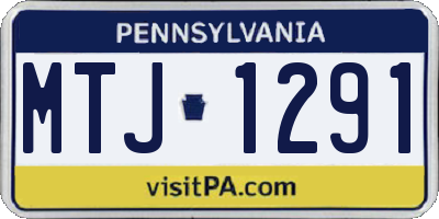 PA license plate MTJ1291