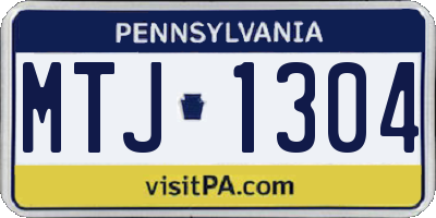 PA license plate MTJ1304