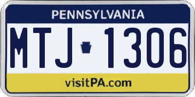 PA license plate MTJ1306