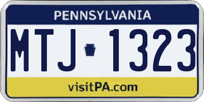PA license plate MTJ1323