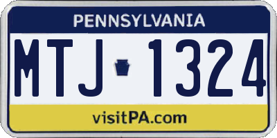 PA license plate MTJ1324