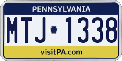 PA license plate MTJ1338