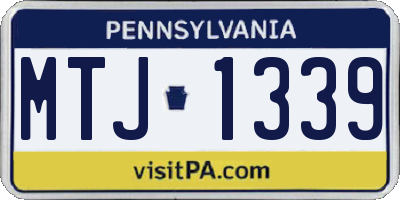 PA license plate MTJ1339