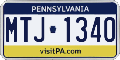 PA license plate MTJ1340