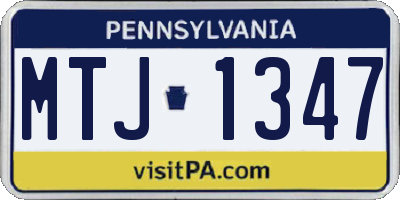 PA license plate MTJ1347