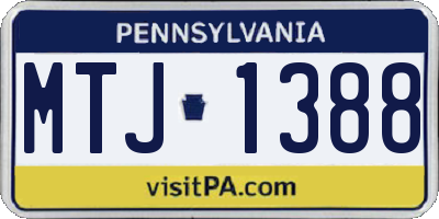 PA license plate MTJ1388