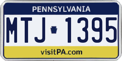 PA license plate MTJ1395