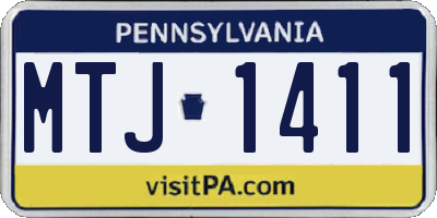 PA license plate MTJ1411