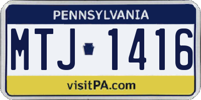 PA license plate MTJ1416