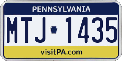 PA license plate MTJ1435