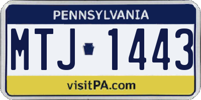 PA license plate MTJ1443