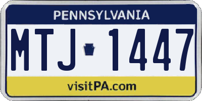 PA license plate MTJ1447