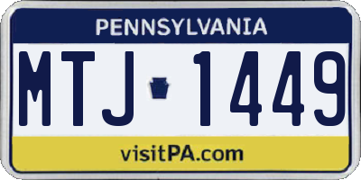 PA license plate MTJ1449