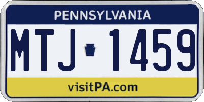 PA license plate MTJ1459