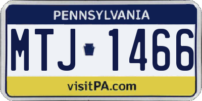 PA license plate MTJ1466