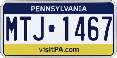 PA license plate MTJ1467