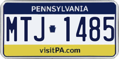 PA license plate MTJ1485