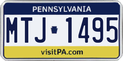 PA license plate MTJ1495