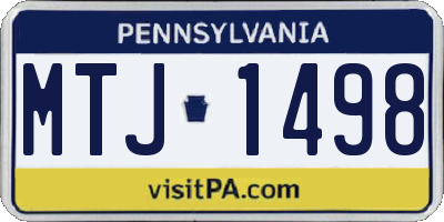 PA license plate MTJ1498